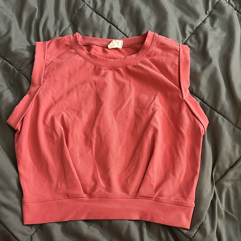 HALARA Pink Ribbed Top